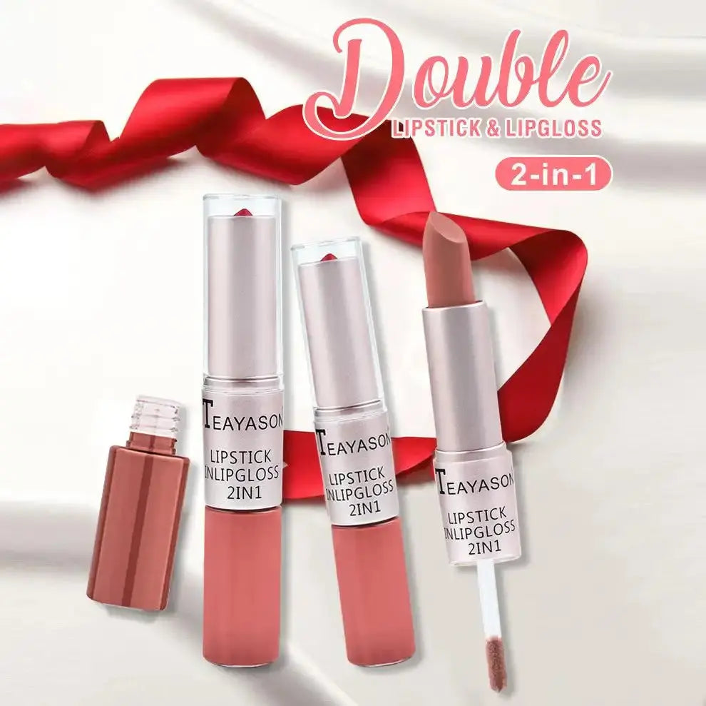 TEAYASON 2 in 1 Double-Ended Lipstick & Lip Gloss, Long Lasting Waterproof Matte Lipstick, Multi-Use Lip Tint for Lips, Cheeks & Eyes, 12 Colors - COLMAGIC