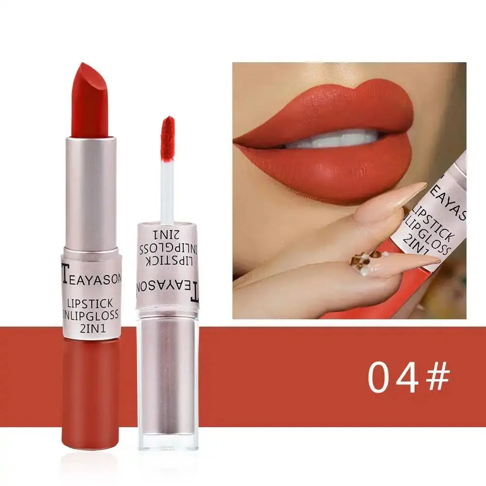 TEAYASON 2 in 1 Double-Ended Lipstick & Lip Gloss, Long Lasting Waterproof Matte Lipstick, Multi-Use Lip Tint for Lips, Cheeks & Eyes, 12 Colors - COLMAGIC