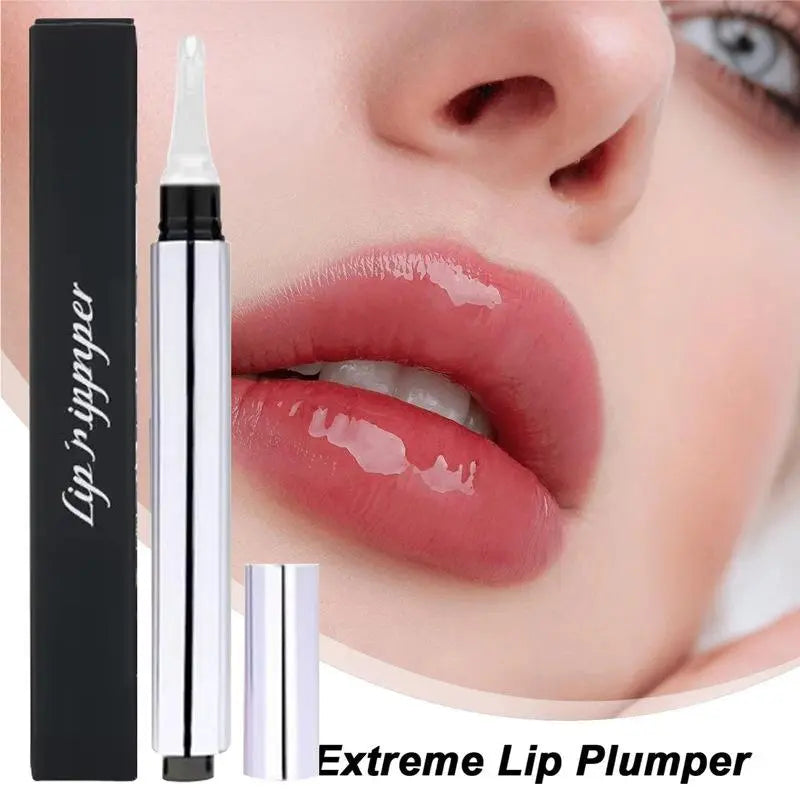 Plump Lab Lip Plumper Lip Oil Plumping Essence Lip Gloss Clear Moisturizing Softening Sleek Silver Tube - COLMAGIC