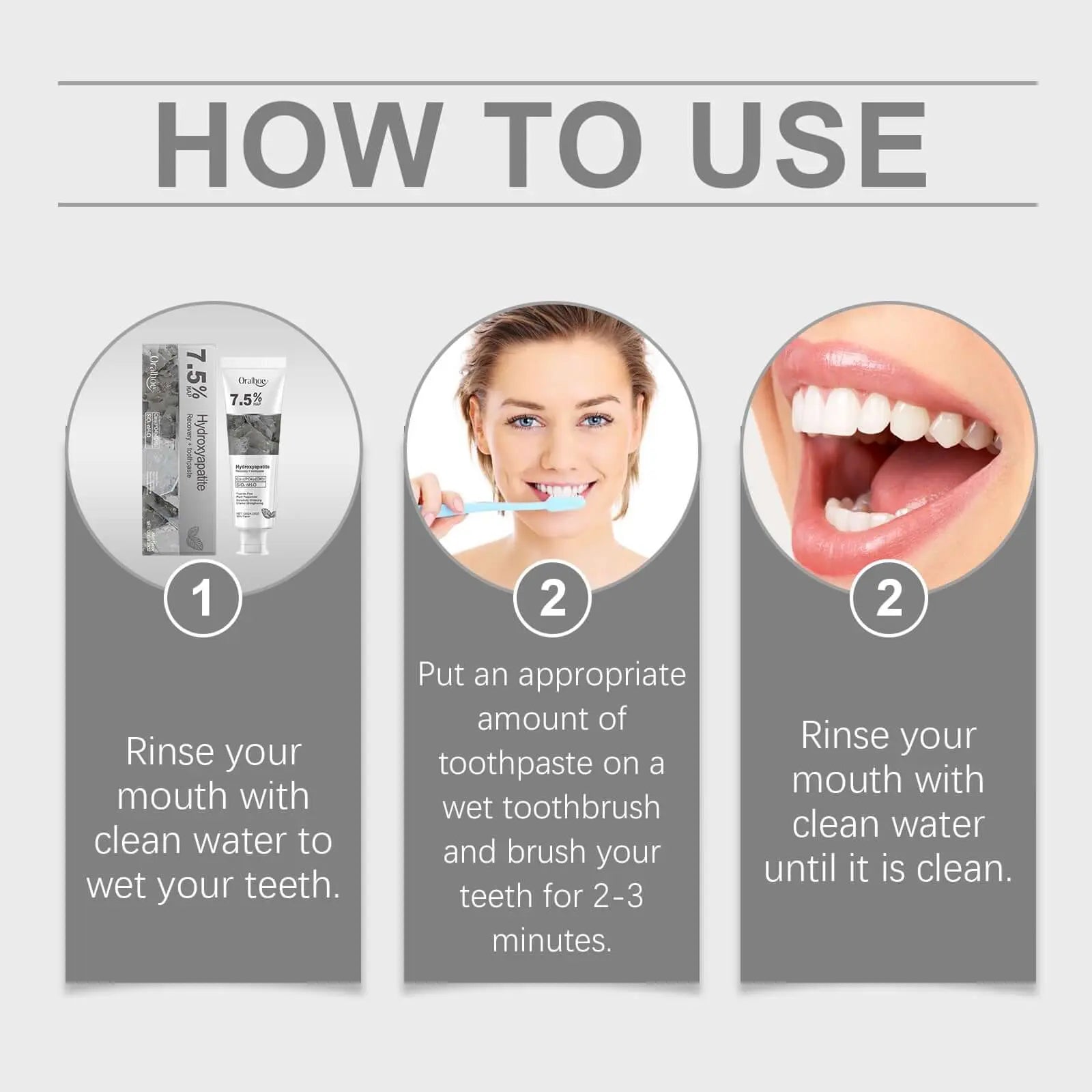 Oralhoe Whitening Tooth Care Toothpaste, Daily Gingiva Care Gently Cleans Stains And Tartar Freshen Breath - COLMAGIC
