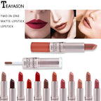 TEAYASON 2 in 1 Double-Ended Lipstick & Lip Gloss, Long Lasting Waterproof Matte Lipstick, Multi-Use Lip Tint for Lips, Cheeks & Eyes, 12 Colors - COLMAGIC