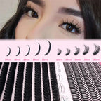 Upgraded DIY Spiky Fairy Lash Clusters - Fluffy 80D & 100D Mix Individual Lashes, Black Stem, 150pcs, 10-22mm - COLMAGIC