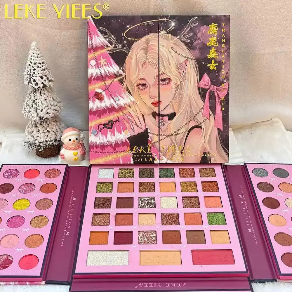 LEKE YIEES Multifunctional Folding Eyeshadow Palette 105 Colors Matte Glitter Highlighter Blush Makeup Cosmetic Smooth Versatile Usage Compact Easy to Carry - COLMAGIC