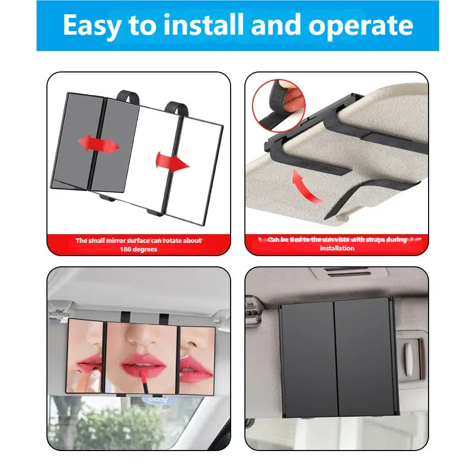 Car Sun Visor Mirror Car Makeup Mirror Car Interior Decoration Mirror HD Foldable Universal car sun visor vanity foldable mirror