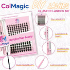 ColMagic 8-16mm Mixed Length DIY Lashes - Waterproof Anti-Allergy Lash Kit for Beginners (Full Tools Included) - COLMAGIC