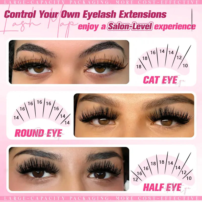 ColMagic DIY Mixed Eyelashes Kit 10-1ColMagic DIY Eyelash Kit 300 Clusters 10–18mm | Natural Volume Lashes Waterproof - COLMAGIC