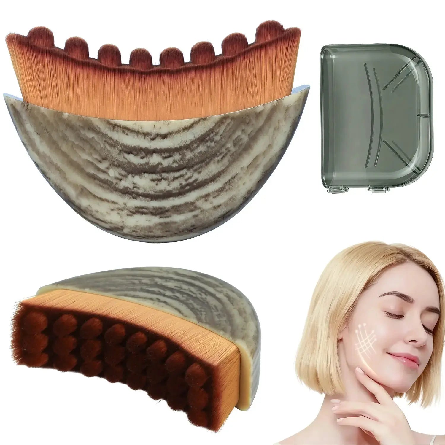 Lymphatic Contour Face Brush for Jawline & Chin Sculpting, Dry Brushing Massager for Lymphatic Drainage & Facial Fatigue Relief, Ergonomically Designed to Fit The Skin Precisely, Gift for Women, Valentine's Day Gift - COLMAGIC