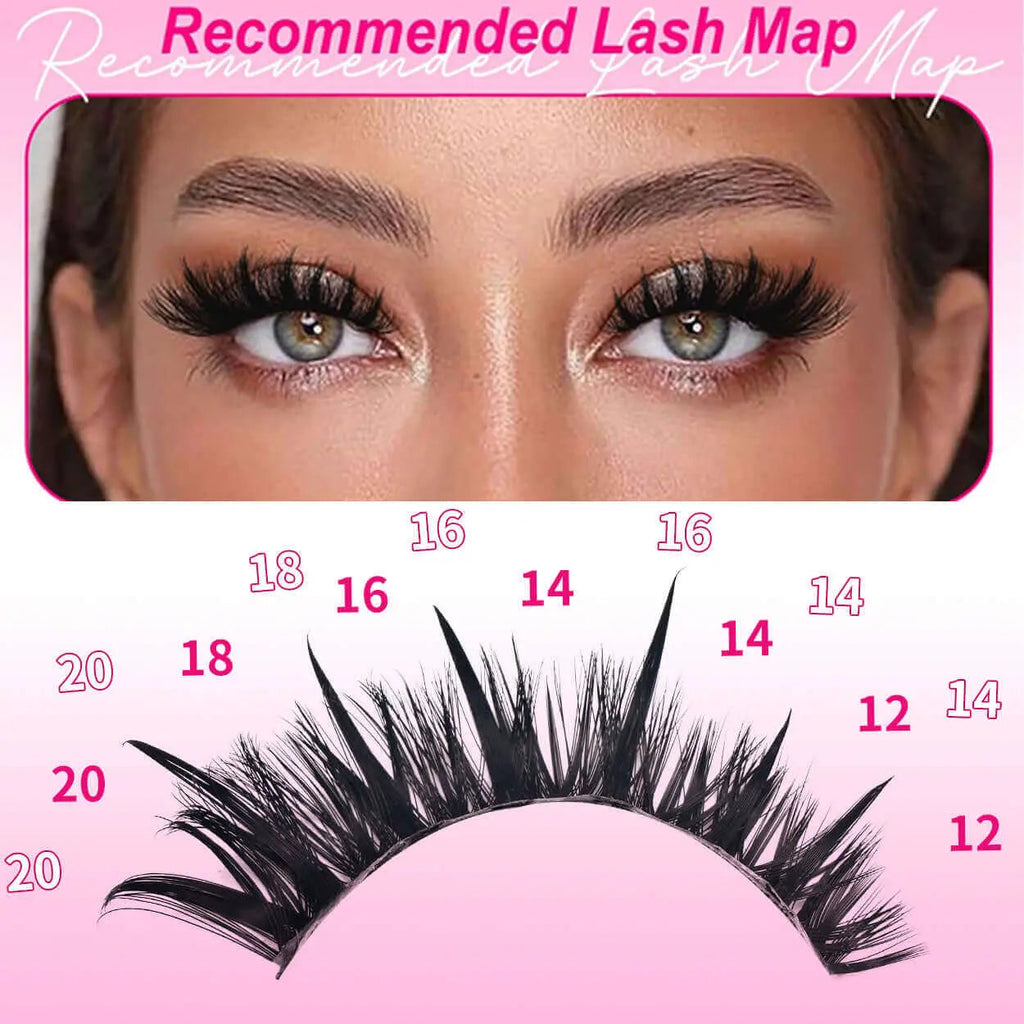 Upgraded DIY Spiky Fairy Lash Clusters - Fluffy 80D & 100D Mix Individual Lashes, Black Stem, 150pcs, 10-22mm - COLMAGIC