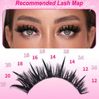 Upgraded DIY Spiky Fairy Lash Clusters - Fluffy 80D & 100D Mix Individual Lashes, Black Stem, 150pcs, 10-22mm - COLMAGIC