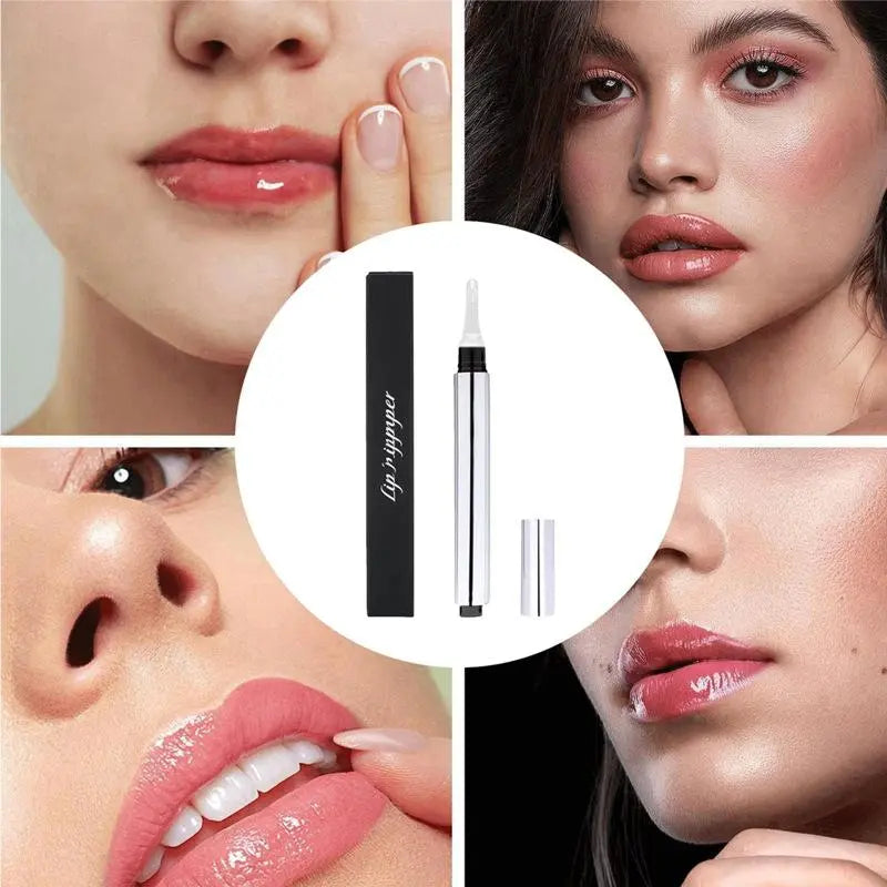 Plump Lab Lip Plumper Lip Oil Plumping Essence Lip Gloss Clear Moisturizing Softening Sleek Silver Tube - COLMAGIC