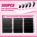 COLMAGIC Natural Volume Lash Clusters — 300PCS 60D/80D/100D Mixed Volume · 10–18mm · Soft Invisible Band