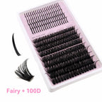 Upgraded DIY Spiky Fairy Lash Clusters - Fluffy 80D & 100D Mix Individual Lashes, Black Stem, 150pcs, 10-22mm - COLMAGIC