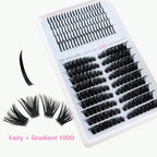 Upgraded DIY Spiky Fairy Lash Clusters - Fluffy 80D & 100D Mix Individual Lashes, Black Stem, 150pcs, 10-22mm - COLMAGIC