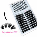 Upgraded DIY Spiky Fairy Lash Clusters - Fluffy 80D & 100D Mix Individual Lashes, Black Stem, 150pcs, 10-22mm - COLMAGIC