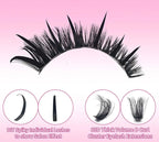 Upgraded DIY Spiky Fairy Lash Clusters - Fluffy 80D & 100D Mix Individual Lashes, Black Stem, 150pcs, 10-22mm - COLMAGIC