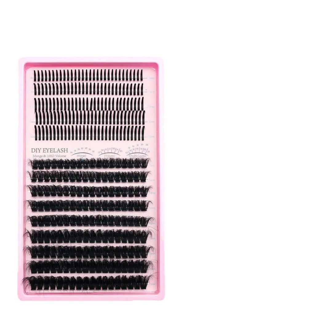 Upgraded DIY Spiky Fairy Lash Clusters - Fluffy 80D & 100D Mix Individual Lashes, Black Stem, 150pcs, 10-22mm - COLMAGIC