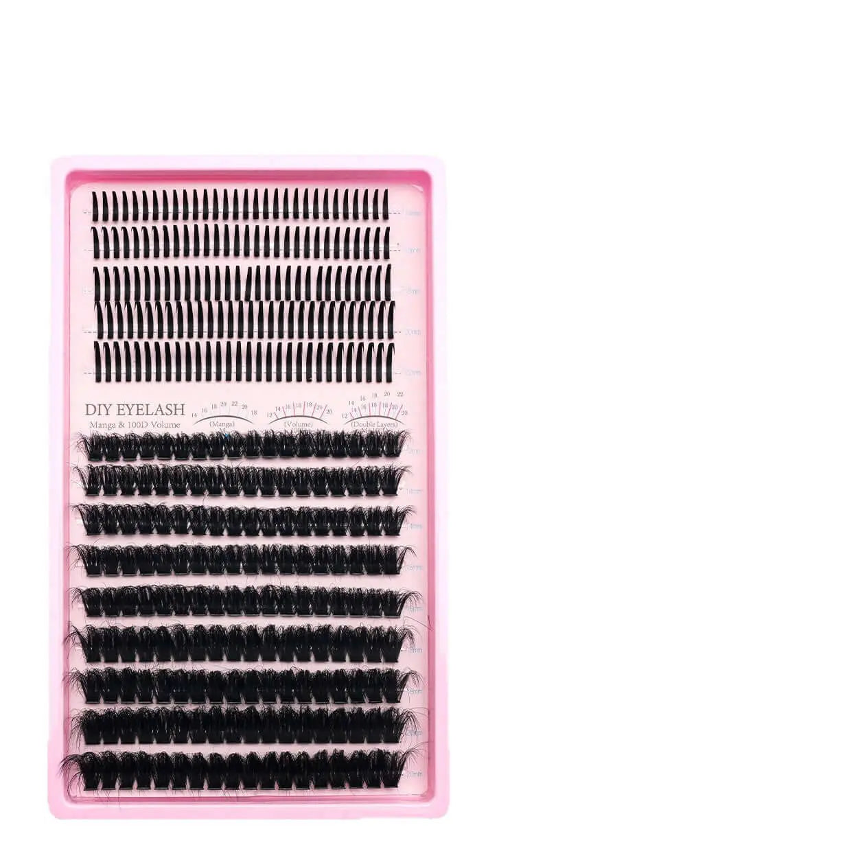 Upgraded DIY Spiky Fairy Lash Clusters - Fluffy 80D & 100D Mix Individual Lashes, Black Stem, 150pcs, 10-22mm - COLMAGIC