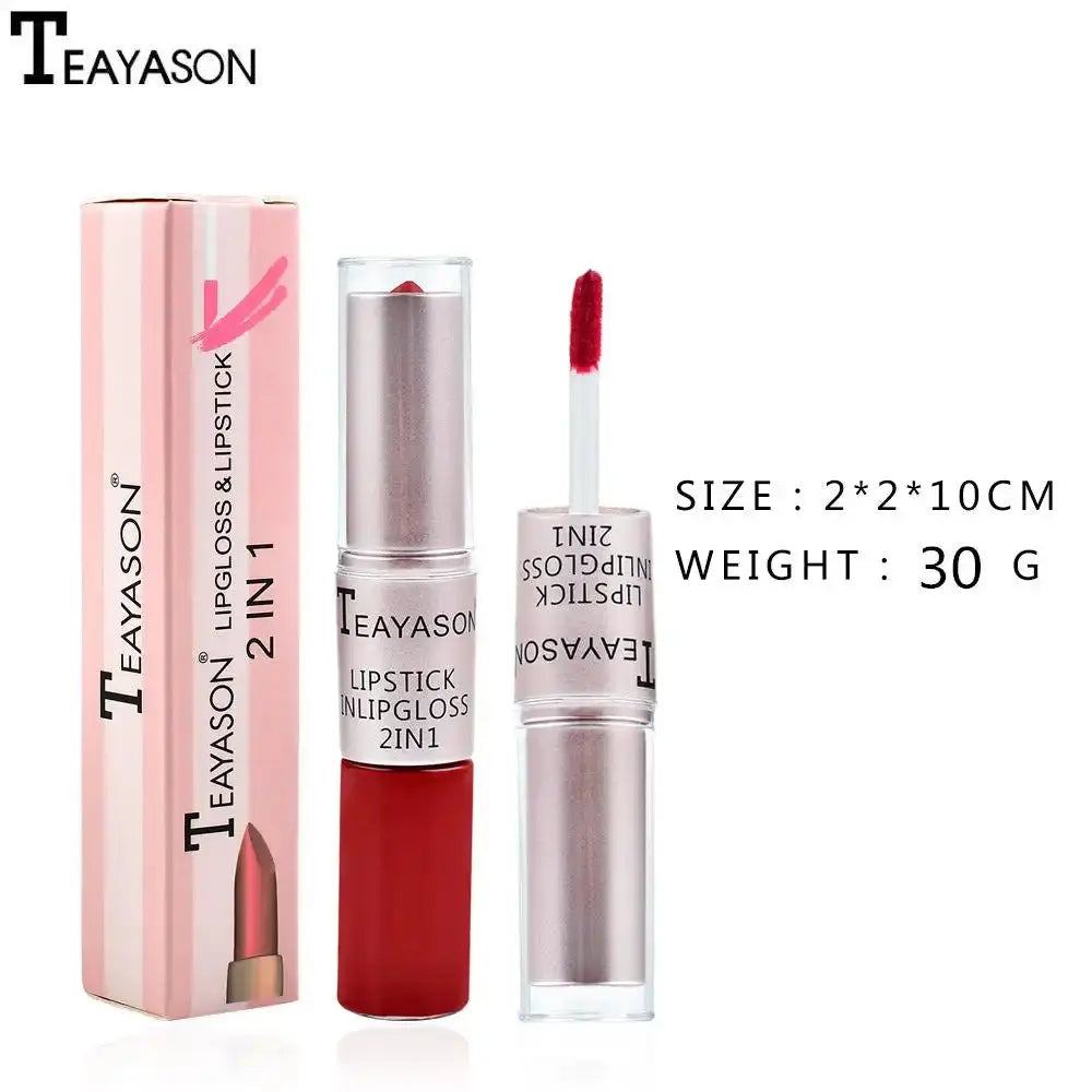 TEAYASON 2 in 1 Double-Ended Lipstick & Lip Gloss, Long Lasting Waterproof Matte Lipstick, Multi-Use Lip Tint for Lips, Cheeks & Eyes, 12 Colors - COLMAGIC