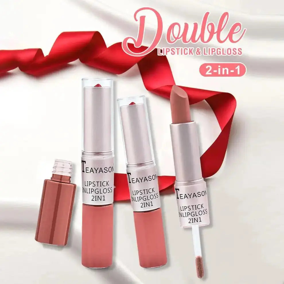 TEAYASON 2 in 1 Double-Ended Lipstick & Lip Gloss, Long Lasting Waterproof Matte Lipstick, Multi-Use Lip Tint for Lips, Cheeks & Eyes, 12 Colors - COLMAGIC