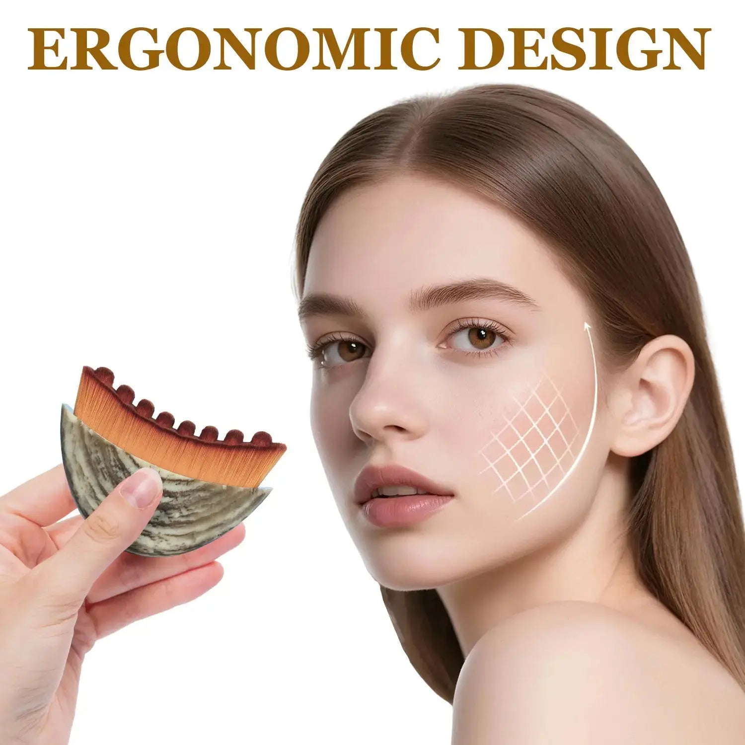 Lymphatic Contour Face Brush for Jawline & Chin Sculpting, Dry Brushing Massager for Lymphatic Drainage & Facial Fatigue Relief, Ergonomically Designed to Fit The Skin Precisely, Gift for Women, Valentine's Day Gift - COLMAGIC