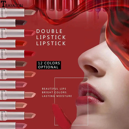 TEAYASON 2 in 1 Double-Ended Lipstick & Lip Gloss, Long Lasting Waterproof Matte Lipstick, Multi-Use Lip Tint for Lips, Cheeks & Eyes, 12 Colors - COLMAGIC
