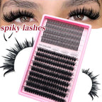 Upgraded DIY Spiky Fairy Lash Clusters - Fluffy 80D & 100D Mix Individual Lashes, Black Stem, 150pcs, 10-22mm - COLMAGIC