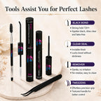 Lash Clusters Kit, 8-14mm Natural Wispy C-Cluster Lashes with Bond & Seal, Remover, Tweezer, DIY False Lash Extension Kit for Beginners, Black 140 Pcs